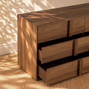 Nixon Six-Drawer Dresser in Warm Walnut