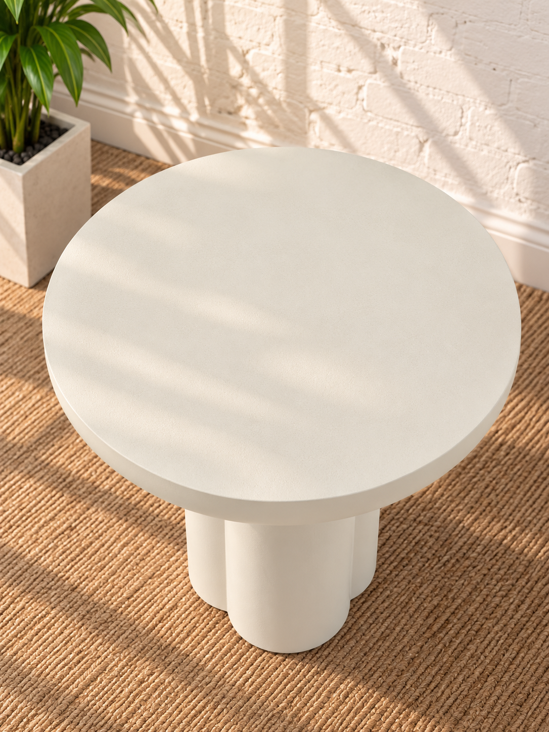 Odette Sculptural Dining Table in Ivory