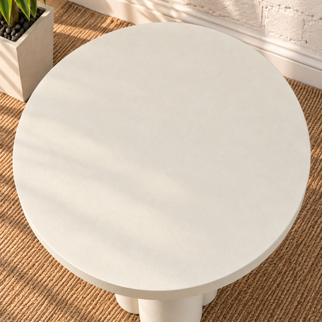 Odette Sculptural Dining Table in Ivory