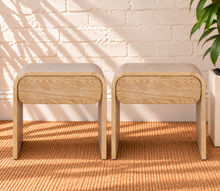 Pair of Blaise Nightstands with Drawer in Blonde Oak