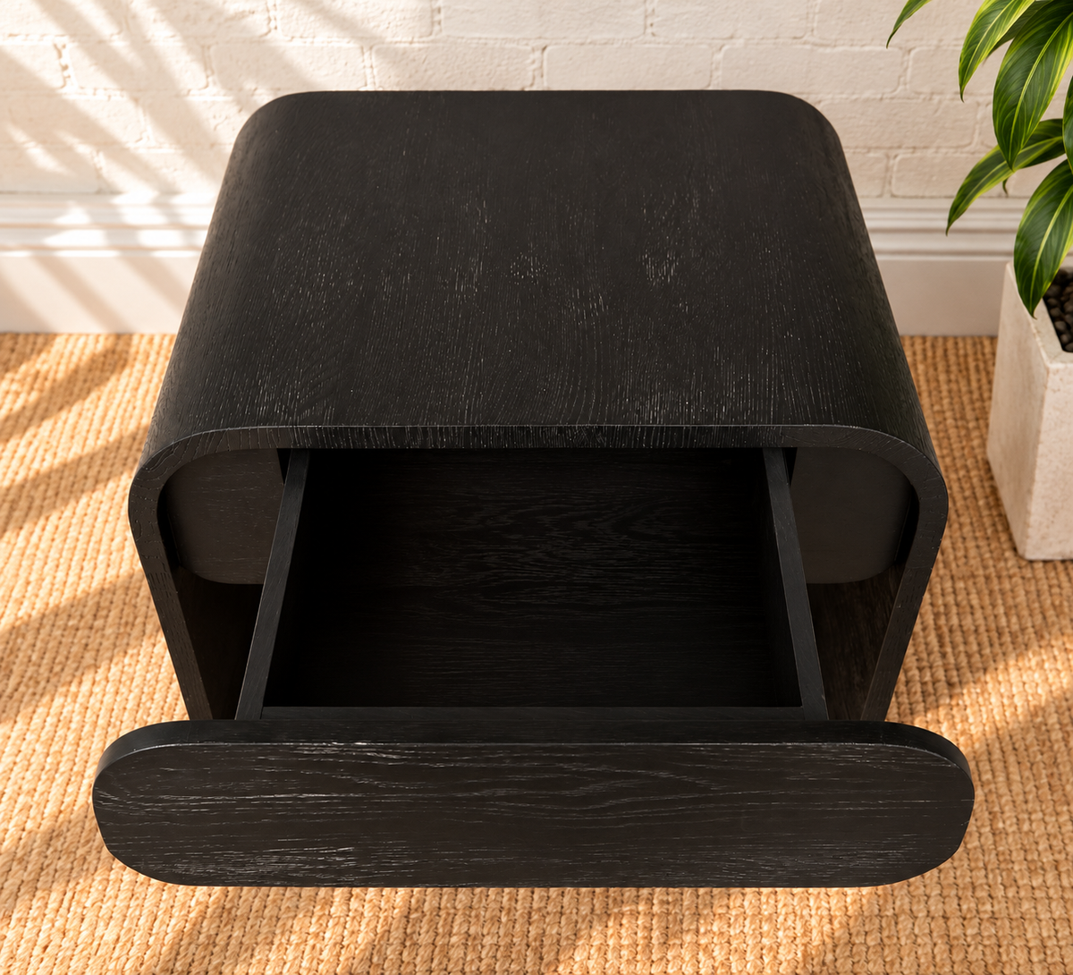 Pair of Blaise Nightstands with Drawer in Charcoal