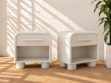 Pair of Vivienne One Drawer Nightstand in Soft White
