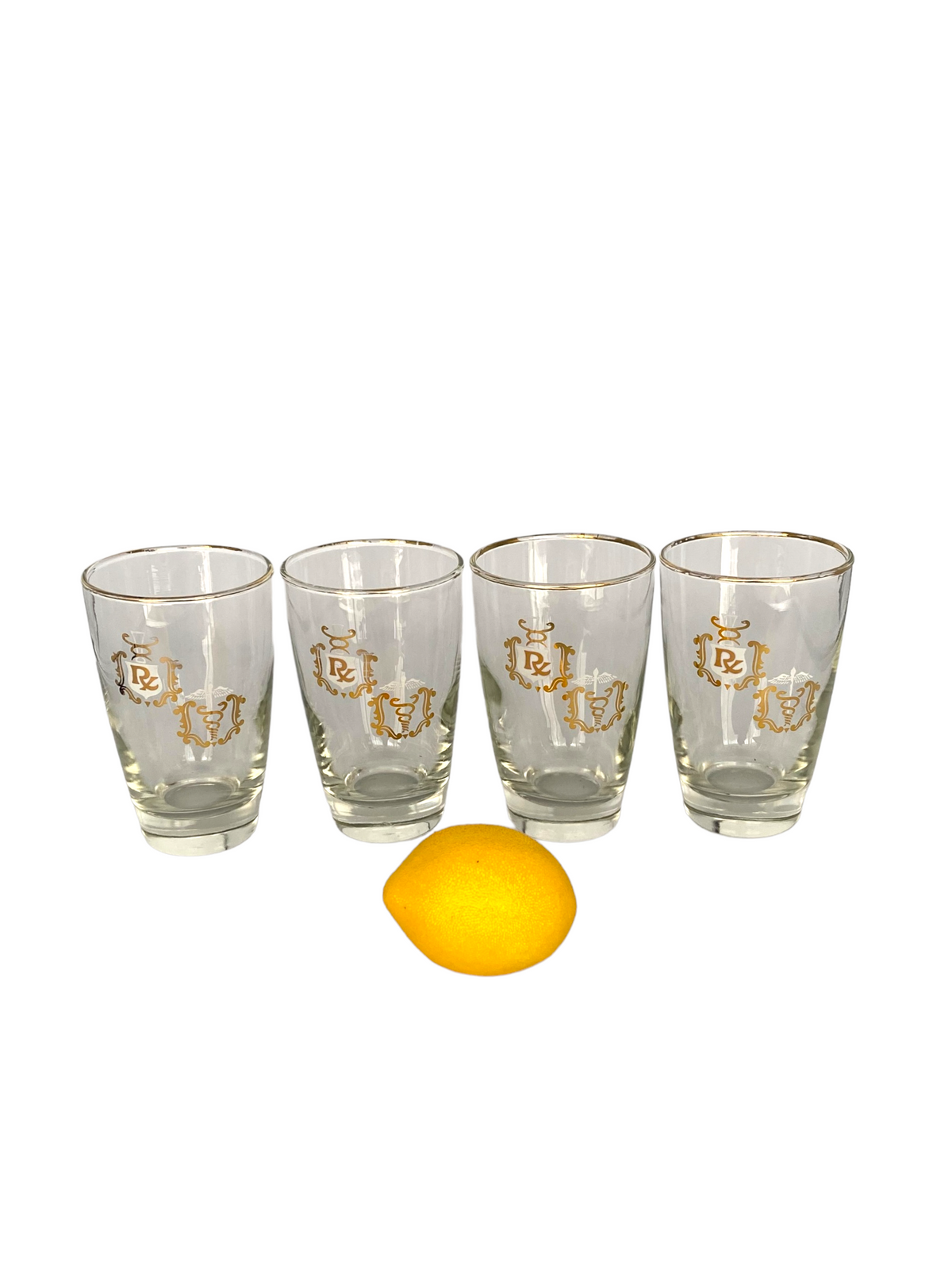 Vintage Rx Pharmacy Medical Cocktail Glasses Set