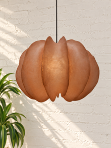 Piper Sculptural Resin Hanging Lamp in Terracotta