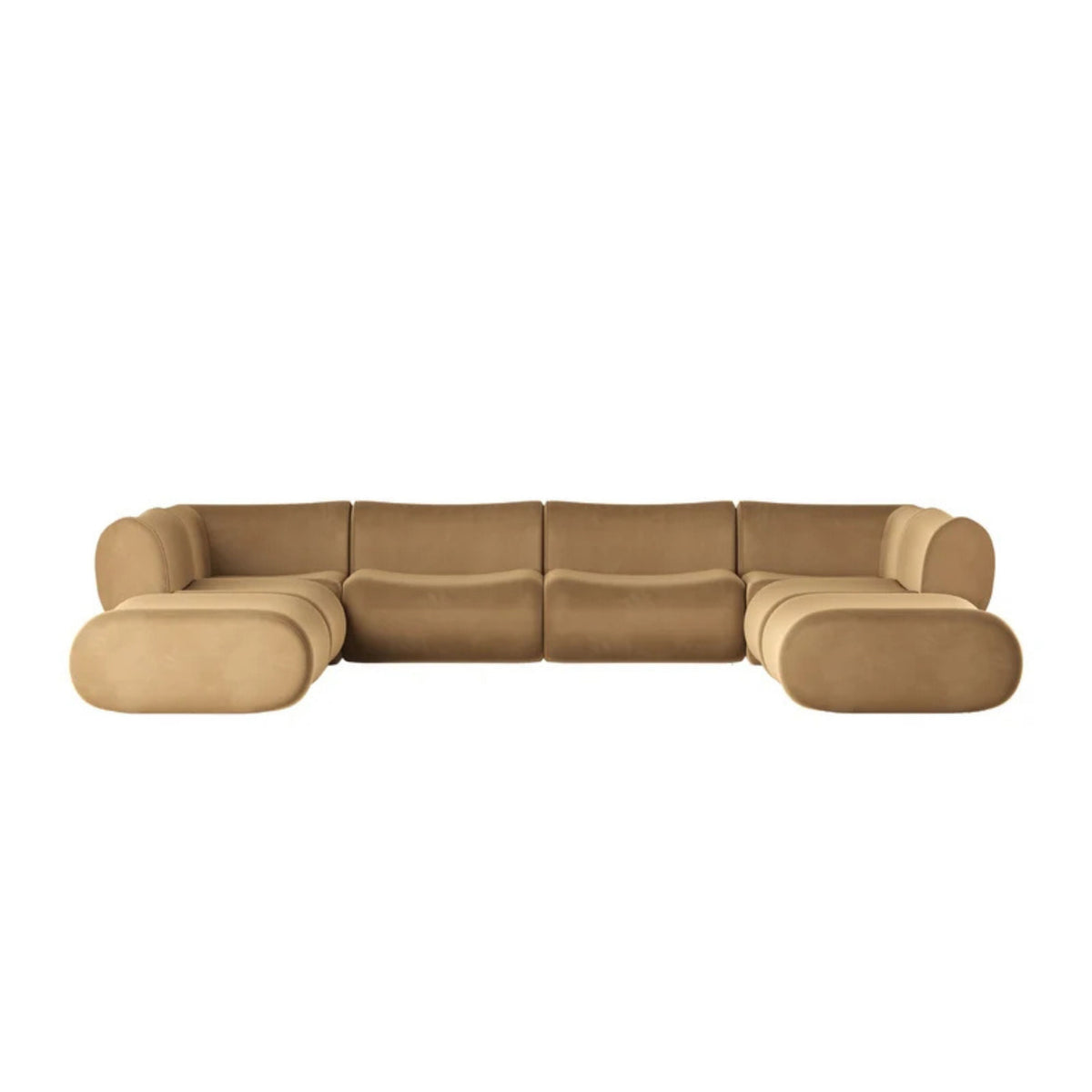 Zenith 8-Piece Latte Brown Performance Velvet Modular U-Sectional