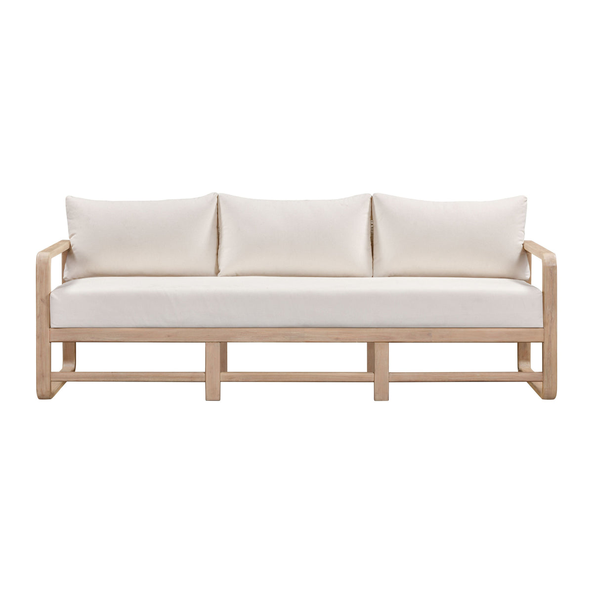 Palata 84" Cream Performance Fabric Outdoor Sofa