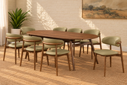 Reed Walnut Dining Chair Upholstered in Desert Khaki Leather