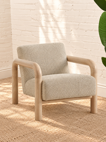Riviera Lounge Chair in Warm Ivory