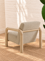 Riviera Lounge Chair in Warm Ivory
