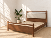Rocco Walnut Queen Platform Bed in Greige