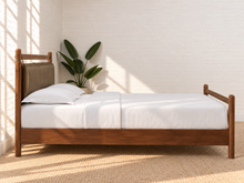 Rocco Walnut Queen Platform Bed in Taupe
