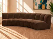 Rowan 3-Piece Velvet Sectional Sofa in Espresso