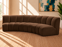 Rowan 3-Piece Velvet Sectional Sofa in Espresso