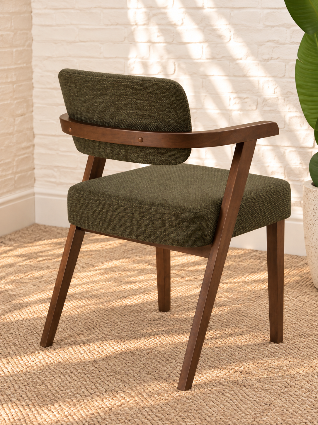 Royce Dining Armchair in Deep Olive