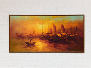 Luminous Vintage Sailboat, Mid-century Painting