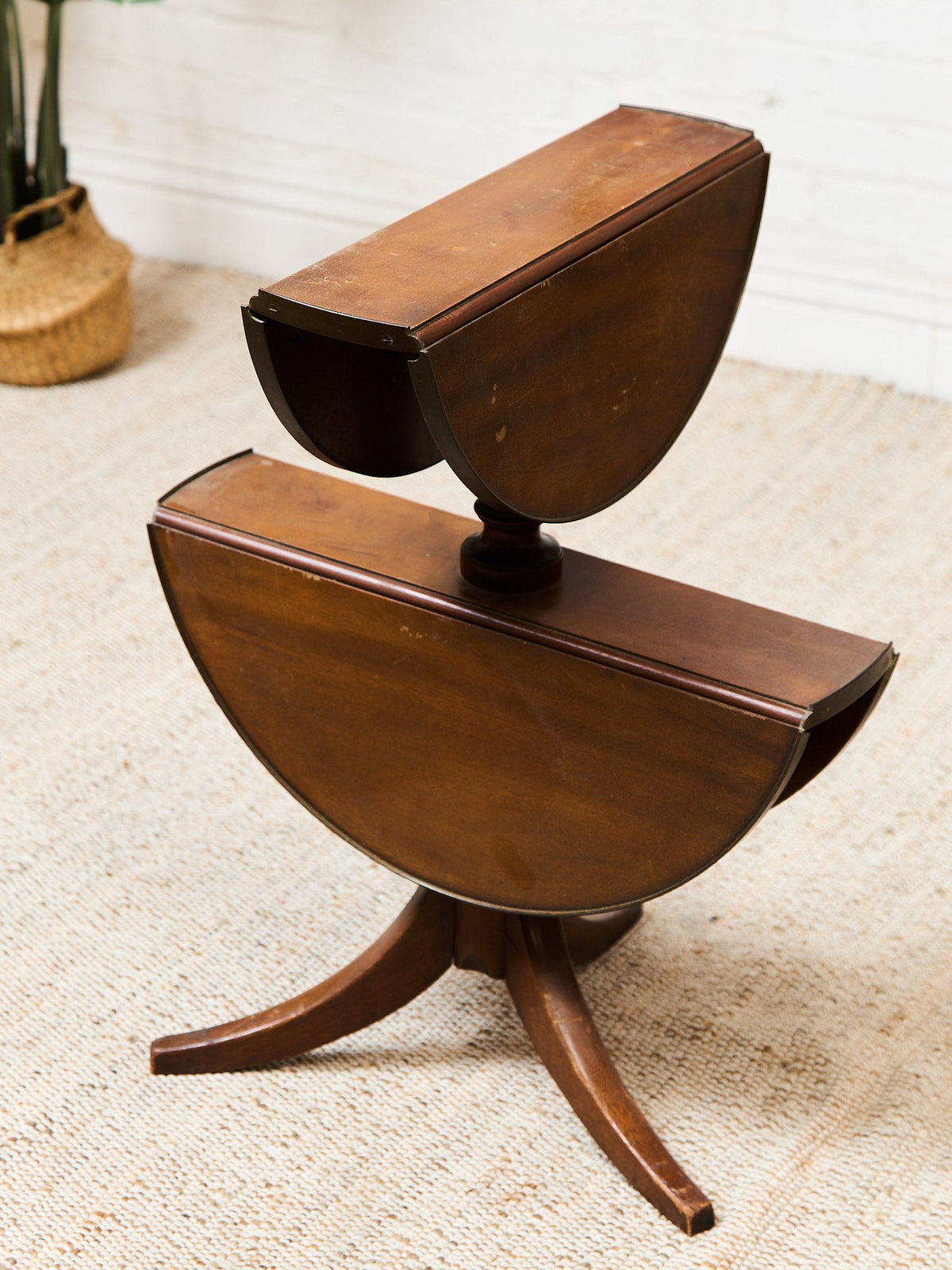 Two Tier Vintage Antique Drop-down Occasional Table