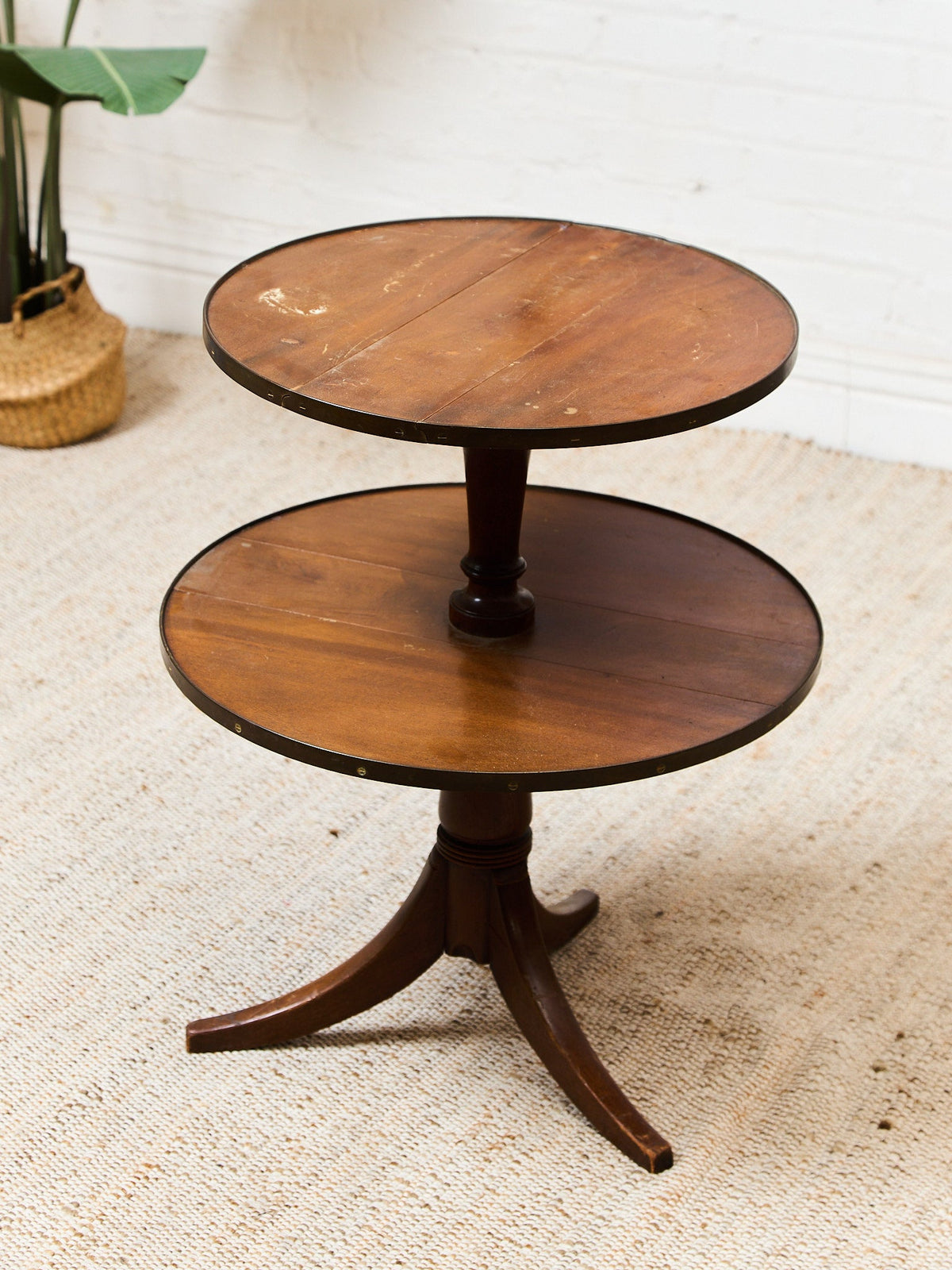 Two Tier Vintage Antique Drop-down Occasional Table