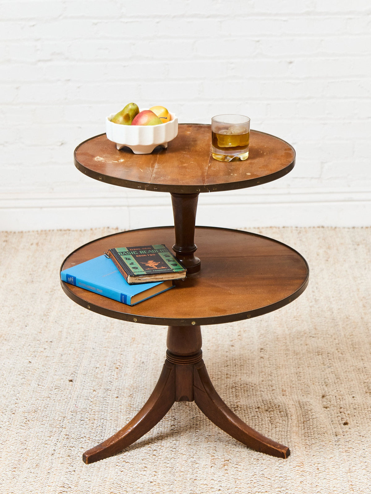 Two Tier Vintage Antique Drop-down Occasional Table
