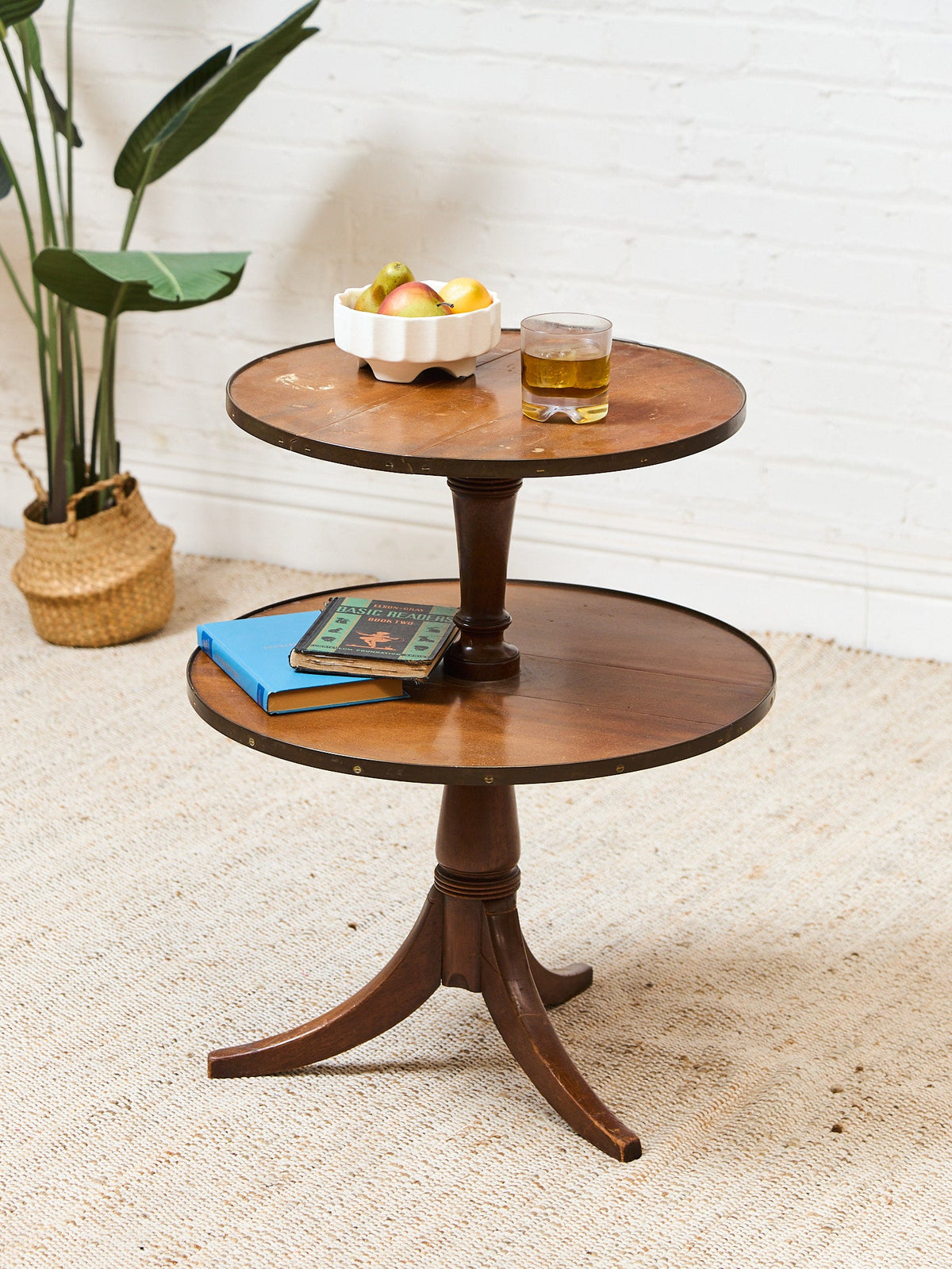 Two Tier Vintage Antique Drop-down Occasional Table