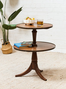 Two Tier Vintage Antique Drop-down Occasional Table