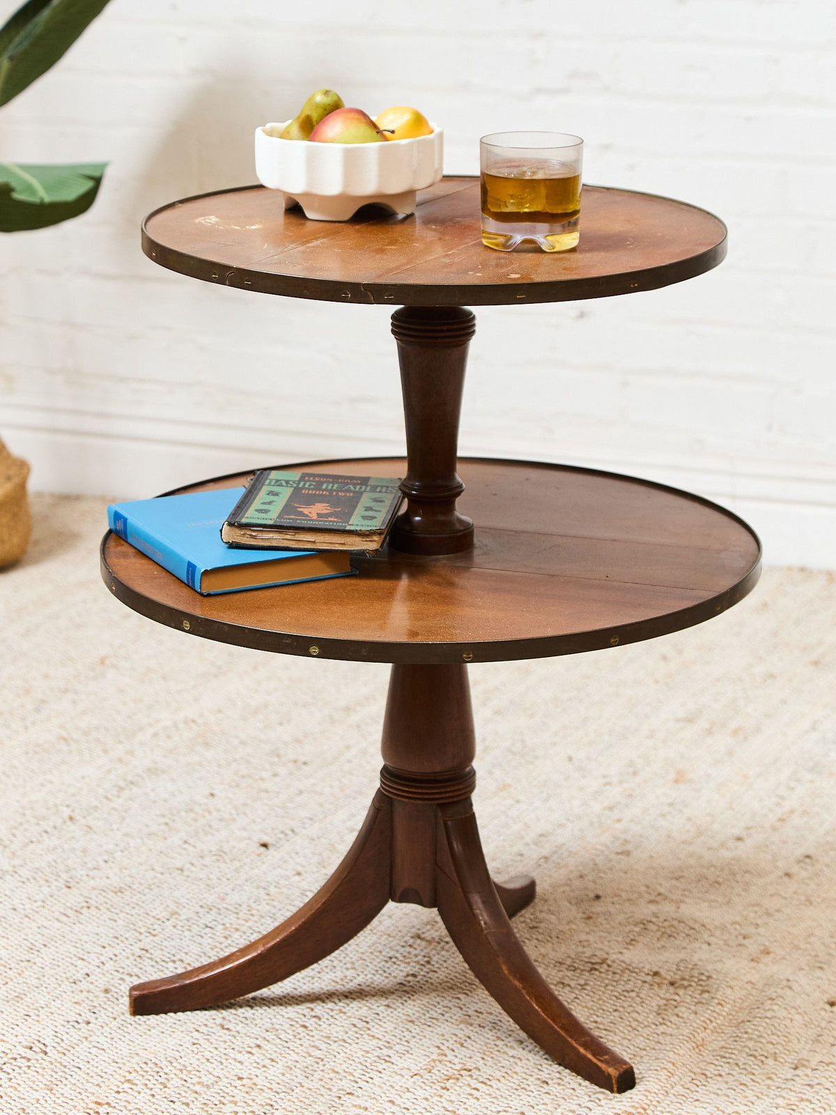 Two Tier Vintage Antique Drop-down Occasional Table