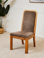 Set of 4 Brown Oak 1970s Dining Chairs