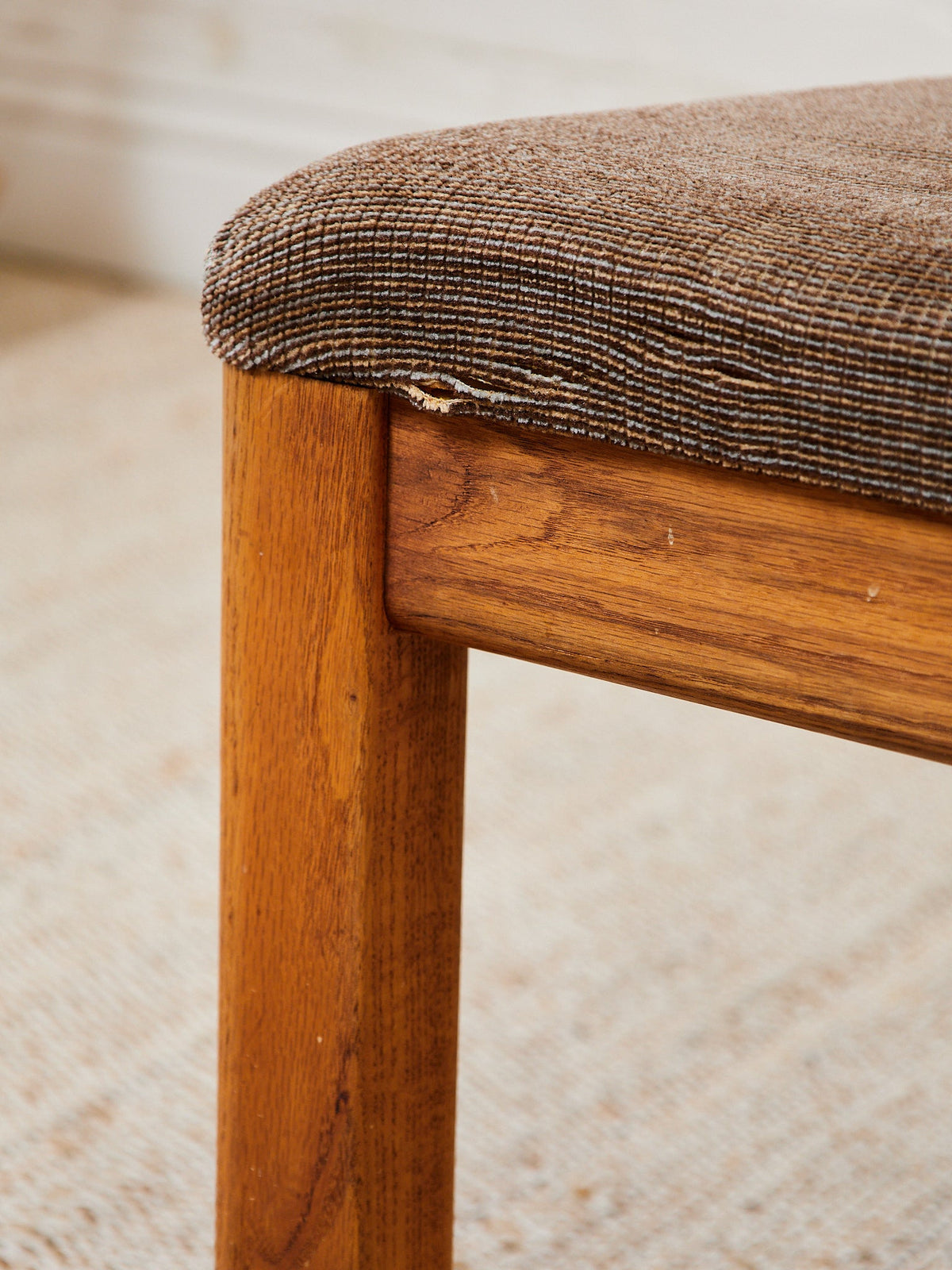 Set of 4 Brown Oak 1970s Dining Chairs