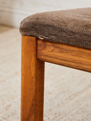 Set of 4 Brown Oak 1970s Dining Chairs