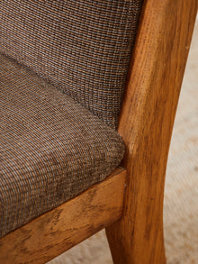 Set of 4 Brown Oak 1970s Dining Chairs