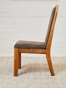 Set of 4 Brown Oak 1970s Dining Chairs