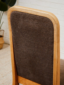 Set of 4 Brown Oak 1970s Dining Chairs