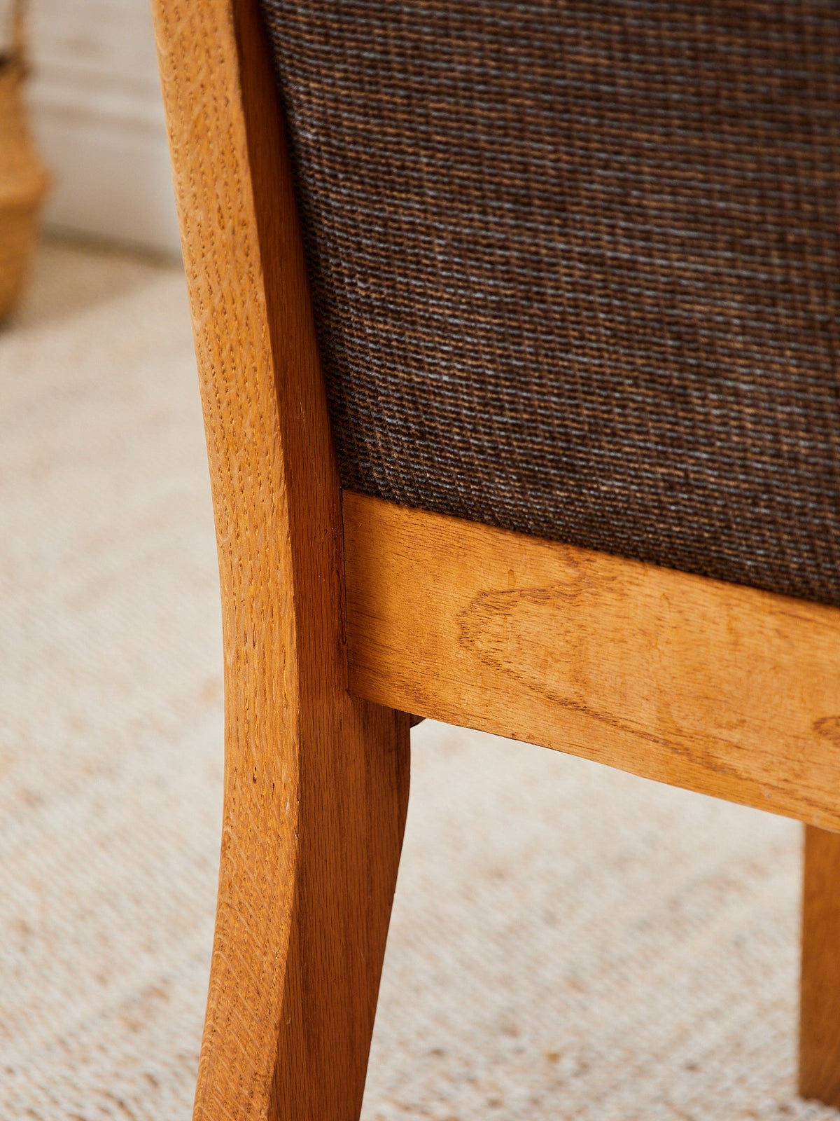 Set of 4 Brown Oak 1970s Dining Chairs