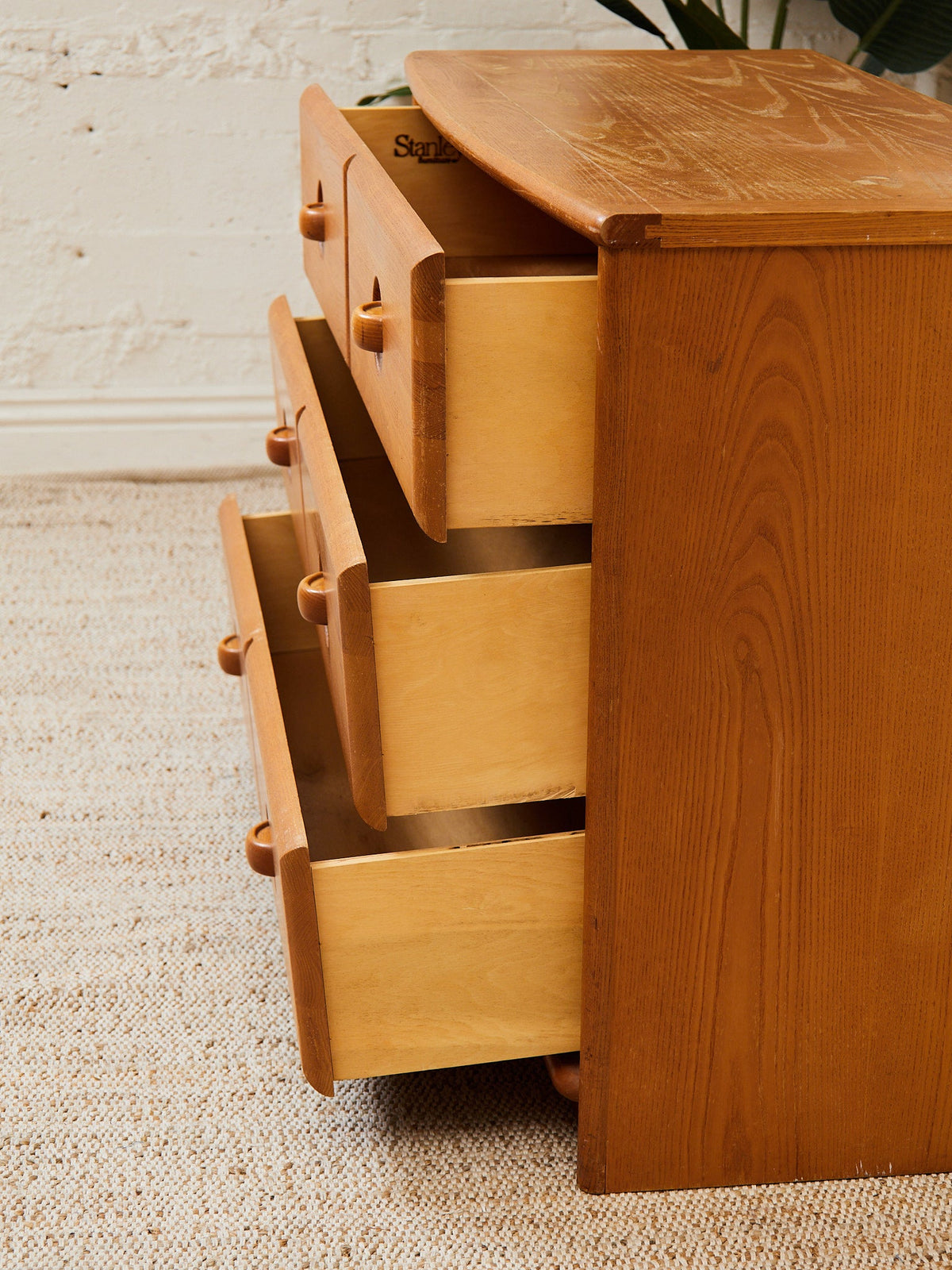 Vintage Oak 3-Drawer Dresser, 44-Inch