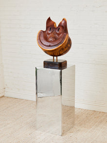 “Cochi-Cat” Mesquite Wood Sculpture by G. Valentin