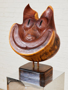 “Cochi-Cat” Mesquite Wood Sculpture by G. Valentin
