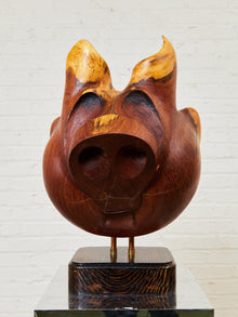 “Cochi-Cat” Mesquite Wood Sculpture by G. Valentin