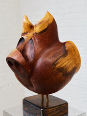 “Cochi-Cat” Mesquite Wood Sculpture by G. Valentin