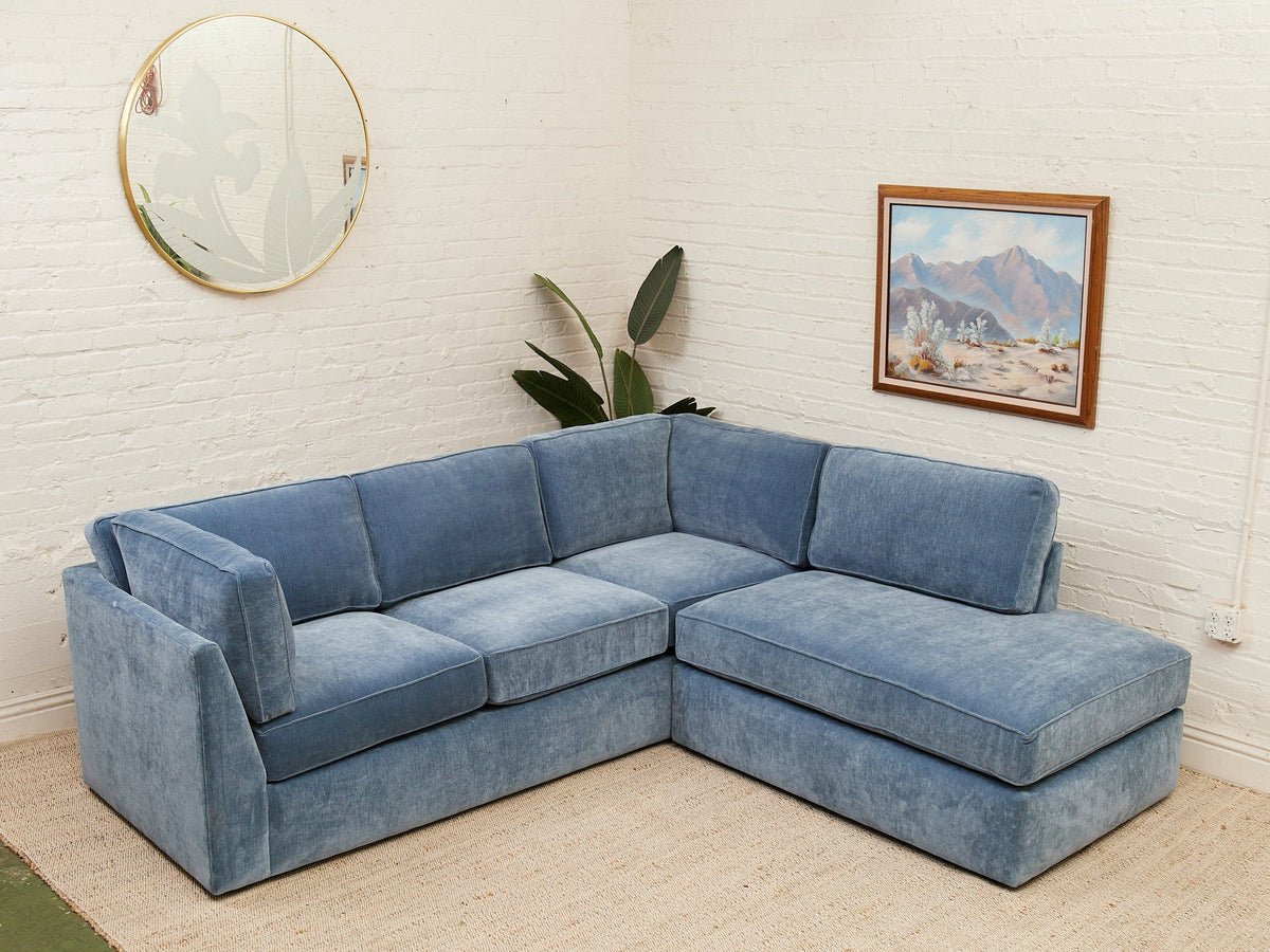 Diana Modular Sofa with Right Facing Bumper in Amici Denim