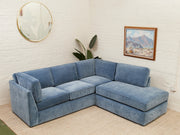 Diana Modular Sofa with Right Facing Bumper in Amici Denim