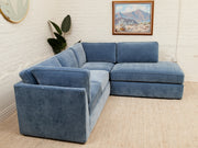 Diana Modular Sofa with Right Facing Bumper in Amici Denim