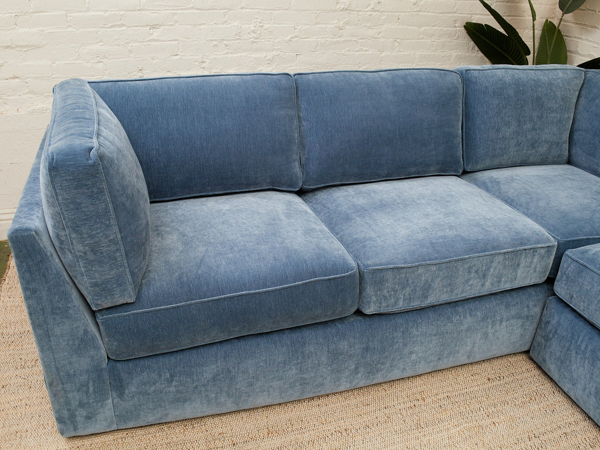 Diana Modular Sofa with Right Facing Bumper in Amici Denim