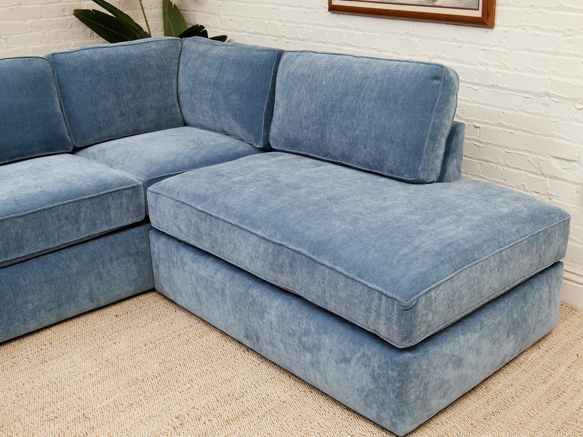 Diana Modular Sofa with Right Facing Bumper in Amici Denim