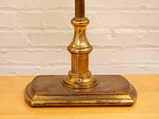 Brass Bouillotte Table Lamp with Amber Shades