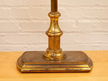 Brass Bouillotte Table Lamp with Amber Shades