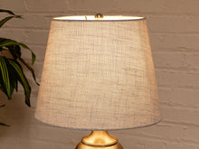 Brushed Nickel Table Lamps with Linen Shades, Modern Classic Pair