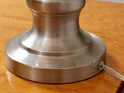 Brushed Nickel Table Lamps with Linen Shades, Modern Classic Pair