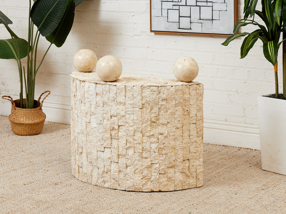 Half Moon Entry Table Tessellated Marble Entry
