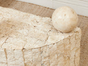 Half Moon Entry Table Tessellated Marble Entry