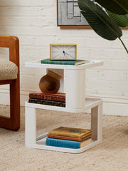 Three Tier White Plastic Side Table