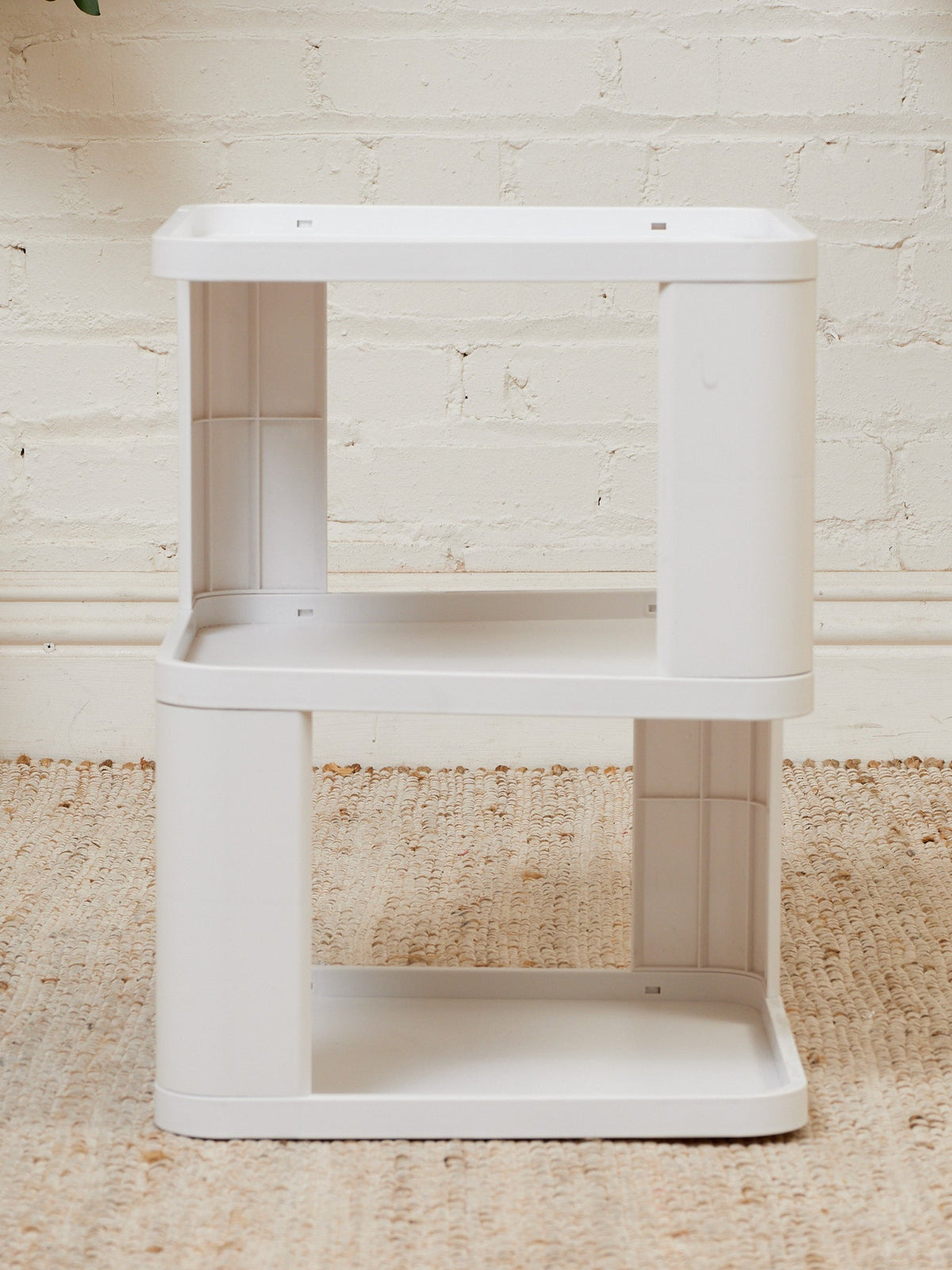 Three Tier White Plastic Side Table